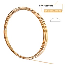 BENECREAT 6 Gauge 16 Feet Half Round Copper Wire Brass Wire 5mm Wide Jewelry Beading Wire Flat Copper Wire for Crafts Making Supplies