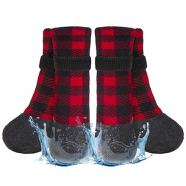 BEAUTYZOO Anti Slip Dog Socks Boots, Dog Shoes for Hot/Cold Pavement Snow Rain Days,Waterproof Grip Dog Booties Paw Protector for Hardwood Floor, Prevent Licking for Small Medium Large Senior Old Dogs