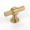 ROMATEE 10 Pack Champagne Bronze Solid Cabinet Knobs 1.46 Inch(37mm)