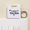 Azeeda 'I Love You Dad with Hearts' Keyring Tape Measure/Spirit