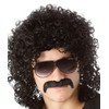 70s 80s Men's Party Fancy Dress Halloween Wig curly black