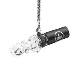 Yimi Hookah Premium Glass Hookah Mouth Tips with 304 Stainless Steel Necklace and PU Leather Pouch