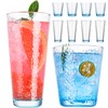 VasoArte Drinking Glasses, 8 Piece Glass Cups, Colored Mixed Glassware