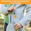Aczyqws Simulation chicken nugget model key chain, children's food and