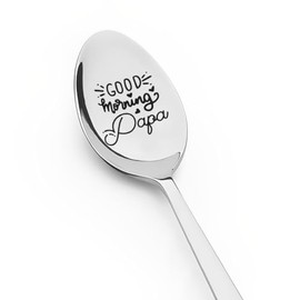 Papa Father's Day Gifts from Daughter Son Good Morning Papa Spoon for Father Dad Birthday Gift for Men Daddy I Love You Dad Gift for Step Father Long Distance Relationship Gifts for Men Stepdad