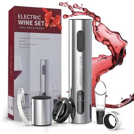 CHVEGLUZ Sacacorchos Eléctrico Abridor Vino 6 en 1 Acero Inoxidable