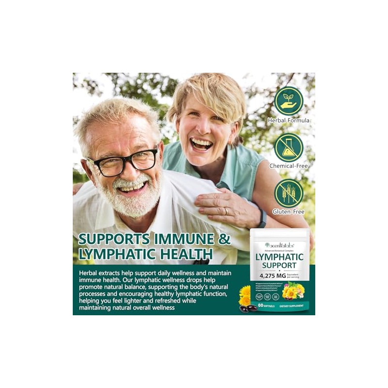 Lymphatic Support Softgels Supplement 4275mg Equivalent – Advanced Botanical Complex