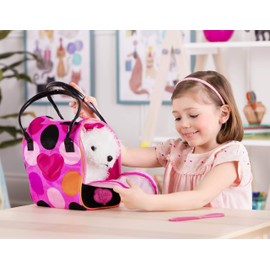 Pucci Pups by Battat – Bichon Frisé Stuffed Puppy with Colorful Polka Dot Stuffed Animal Bag (ST8356Z)