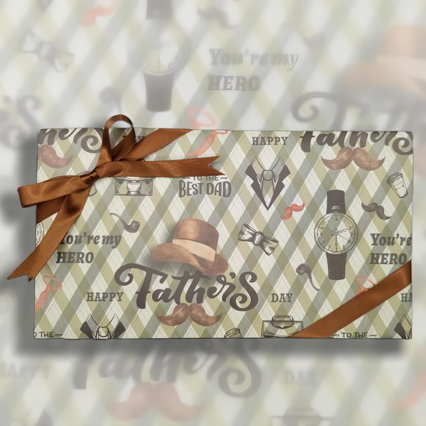 Obluchye Fathers Day Wrapping Paper 4 PCS,Best Dad Wrapping Paper