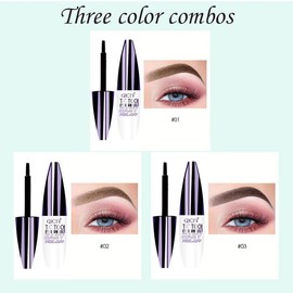 QICIY Easy Peel-Off Eyebrow Gel - Waterproof & Sweatproof, Long-Lasting Black or Brown Tattoo Tint, Film Forming, Medium Coverage for All Skin Types Makeup Flawless #02:_3PCS SLMG