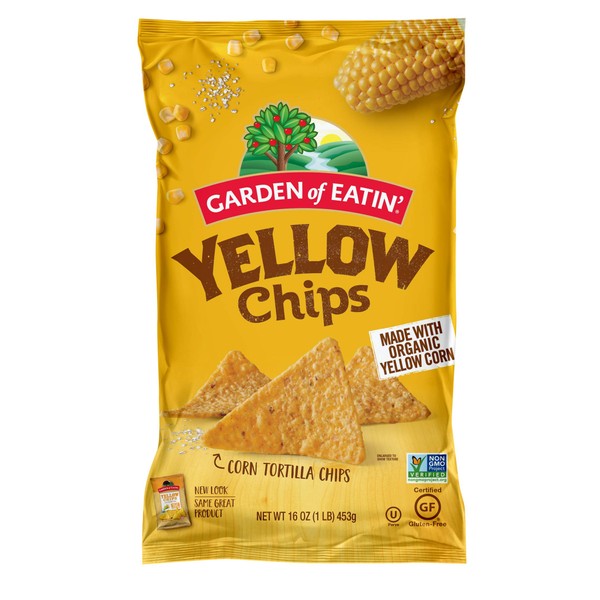 Garden of Eatin' Tortilla Chips, Yellow Corn, Sea Salt, 16 oz. (Pack of 12) (Packaging May Vary)