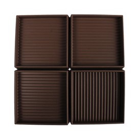 Septe 4 Pcs 3x3 Square Rubber Furniture Caster Cups, Non Slip Furniture Pads Bed Stopper Floor Protectors with Grip (Brown)