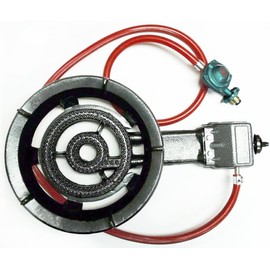 Cast Iron Propane Burner Cooker Outdoor Stove Portable Pressure Gas Patio Deep Fry BBQ with Hose & Regulator