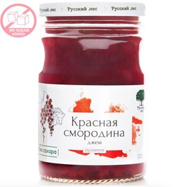 Russian Forest All Natural Red Currant Premium Jam No Added Sugar, GMO or Preservatives 220g/ 7.76oz