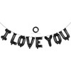 I Love You Balloons,16 Inch Black Love Letter Foil Balloons,Valentines