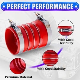 Ailbiuko Silicone Charge Air Cooler Hump Hose 4" X 6" Heavy Duty Intercooler Hoses Boot Kit with T-bolt Clamps Set for Semi Trucks,2 Pack