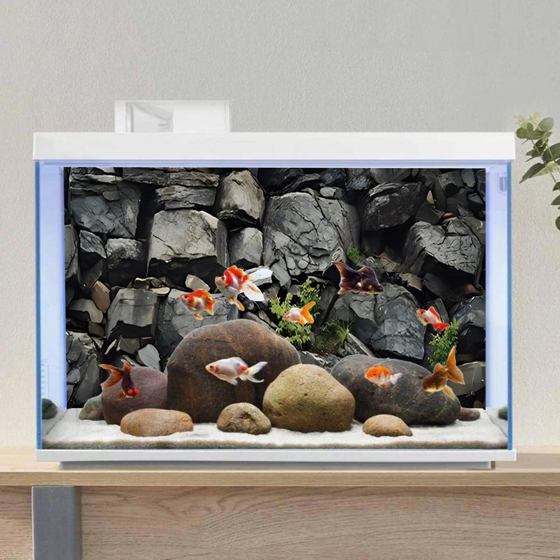 AWERT 48x24 inches Stone Aquarium Background Grey Rock Fish Tank