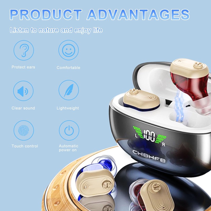 Hearing Aids for Seniors Rechargeable with Noise Cancelling, 16-Channels Hearing
