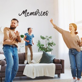 KOYILTD Living Room Wall Decor Memories Wall Sign Decor Black Metal Wall Art Rustic Memories Wall Sign for Love Between Family Idea Matching Gift For Photo and Photo Frame For Home Decor (Farmhouse)