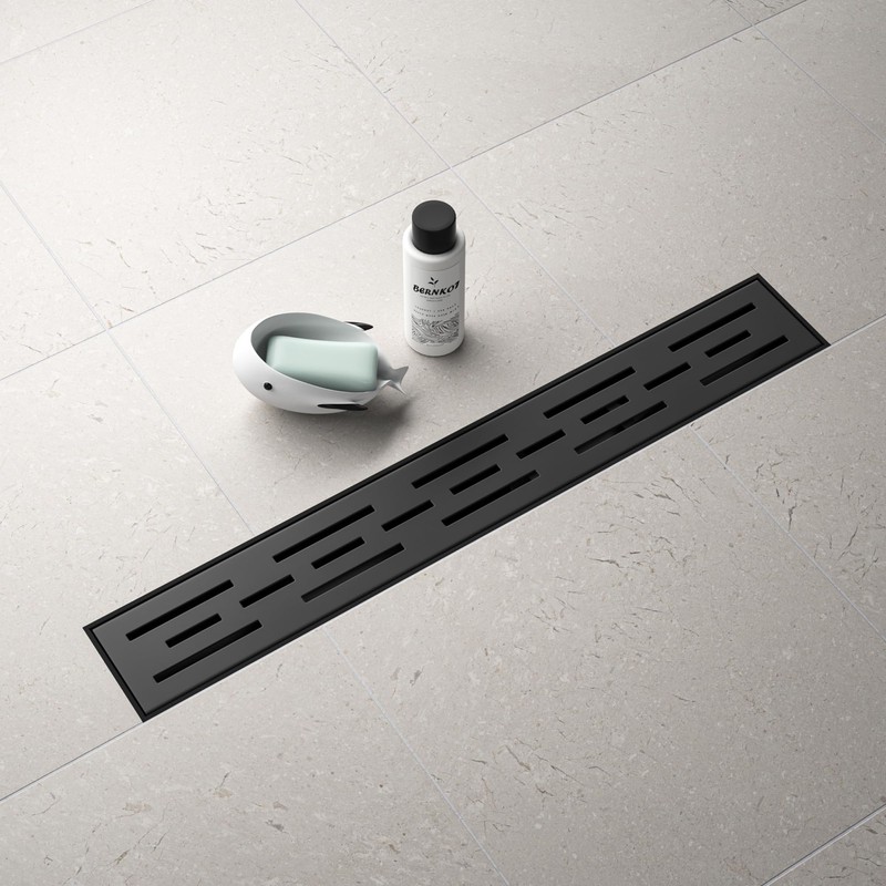 Bochni Linear Shower Drain 32" Matte Black 304 Stainless Steel