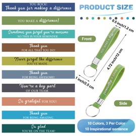 30 Pcs Thank You Keychain Bulk Inspirational Keychains Gift for Women Motivational Quote Key Chains Rings Coworker Employee Appreciation Gifts Positive Word Key Chain for Office Business
