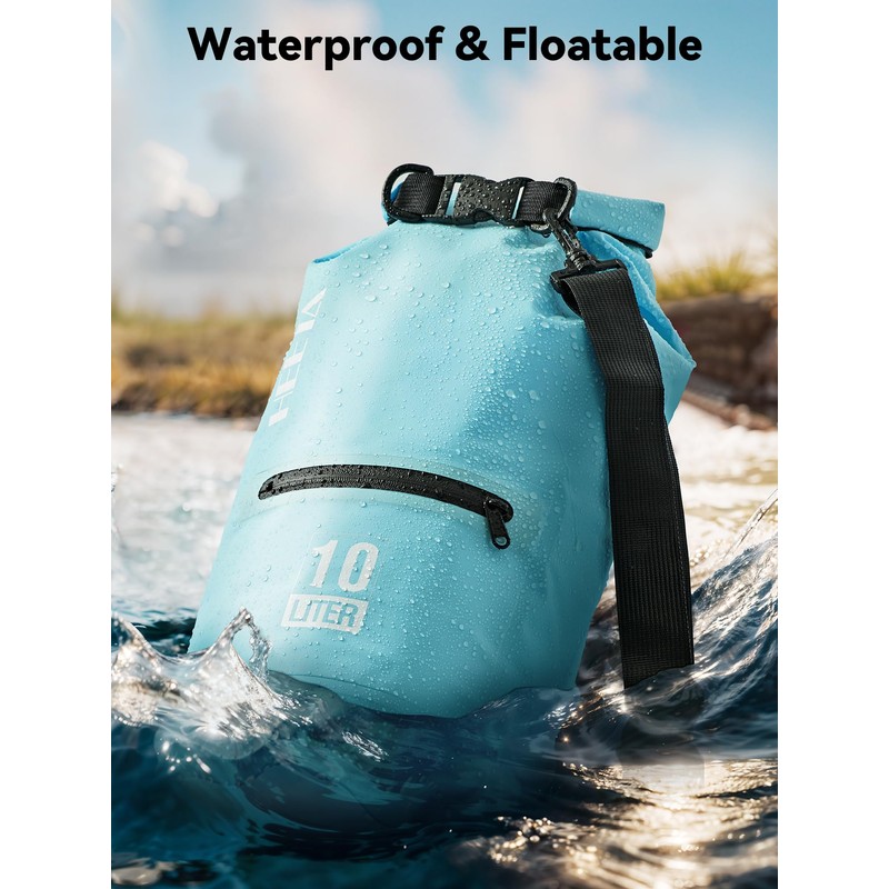 HEETA Waterproof Dry Bag with Front Zippered Pocket for Women