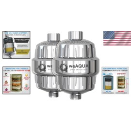 Heavy Duty Shower Filter Family 2 Pack for Hard Water Chlorine Fluoride Metals