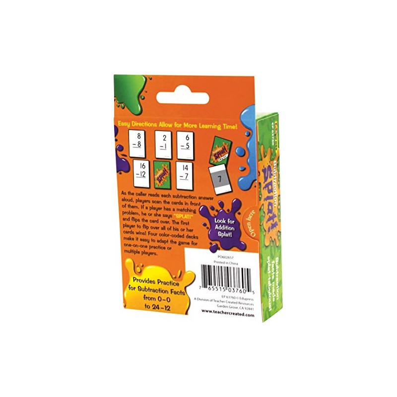 Edupress Math Splat™ Game: Subtraction Grades 2+ (EP63760) , 3.5