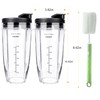 2-Pack 24oz Blender Cups Replacement for Ninja with To-Go Lids,