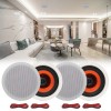 Herdio 6.5'' Bluetooth Ceiling Speakers 600W 4 Speakers +Wall Amplifier