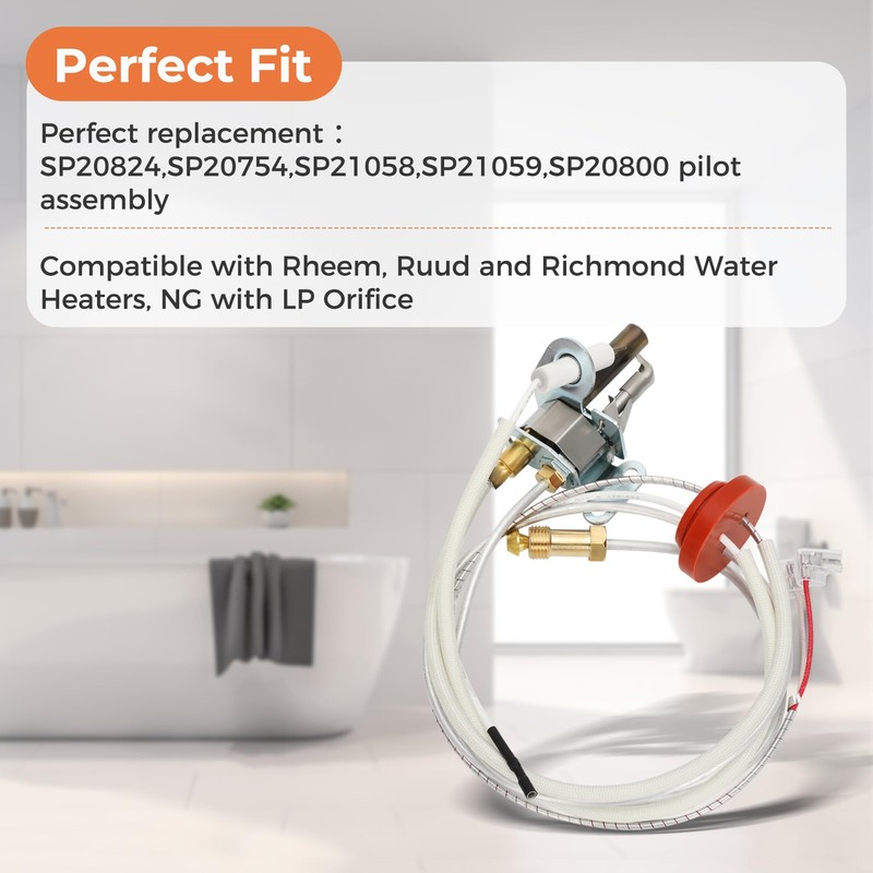 Upgraded SP20824 Water Heater Pilot Assembly Replacement for Kit SP20754,SP21058,SP21059,SP20800
