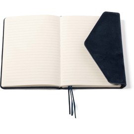Eccolo Lined Journal Notebook, Hardcover Velvet Journal for Women & Men - 256 Ivory Pages, Unique Writing Journal for Work or School, Magnetic Flap Closure, 3 Bookmarks (Navy Blue, 6x8 inches)