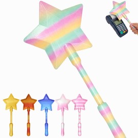 BonneChance 3D Printed Credit Card Wand Tap to Pay, Star Magic Wand Contactless Payment Card Holder, Suitable for Kids Pranks and Contactless Payments (Rainbow)