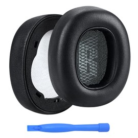 Ear Pads Replacement for JBL E65 (E65BT, E65BTNC) / Live 650 (650NC, 650BTNC) / Live 660 (660NC, 660BTNC) / Duet NC Over-Ear Headphones by MMOBIEL - Memory Foam and Protein PU Ear Pad Cushions – Black