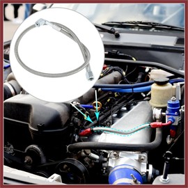 HEROFFIX 4AN Turbo Oil Feed Line 24" Length Stainless Steel Braided AN4 90 Degree Straight Hose End Pressure Remote Turbocharger Oil Drain Return Line Replace Parts