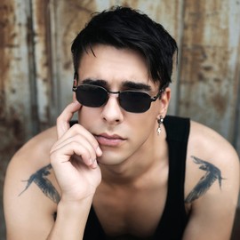 Kakonia 25 Pcs Clip on Earrings for Men Women - Stainless Steel Cross Chain Dangle Black Fake Non Pierced Huggie Hoop Set