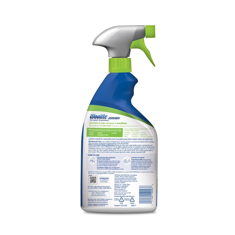 Woolite Advanced Pet Stain & Odor Remover + Sanitize, 11521