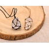 Natural Crystal White Quartz Rough Stone Reiki Healing Necklace, Brown