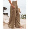 Angerella Womens Smocked Waist Wide Leg Long Pants Casual Loose