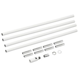 MECCANIXITY Threaded Extension Rod, 11.8" Lamp Pipe with Connector Light Fixture Parts for Pendant Light Island Lighting Chandeliers Stems, White