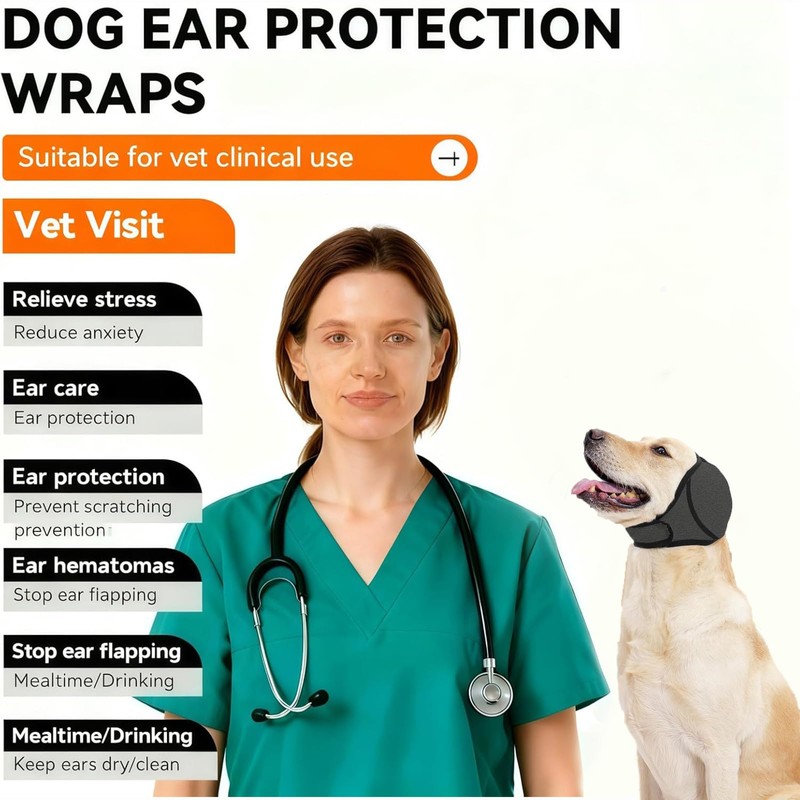 JOLNNKHF Dog Ear Muffs, Waterproof Calming Hoodie, Anti-Anxiety Ear Covers