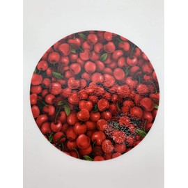 Andreas Silicone JO-4 Non-Slip 6.25" Jar Opener, Easy Lid Opener, Made with Silicone herriesd Fabric, Dishwasher Safe, Garlic Peeler, Cherries, 6.25 inch