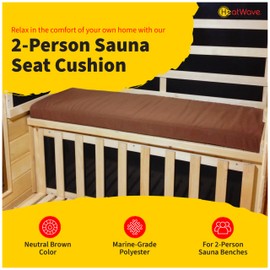 Blue Wave Seat Cushion for 2-Person Sauna - Brown