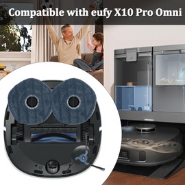 PopuLike 22 PCS Accessories Kit Compatible with Eufy X10 Pro Omni Vacuum, Replacement Parts Kit with 2 Main Brush, 4 Side Brushes, 4 Washable Filters, 4 Mop Cloth, 6 Replacement Dust Bags