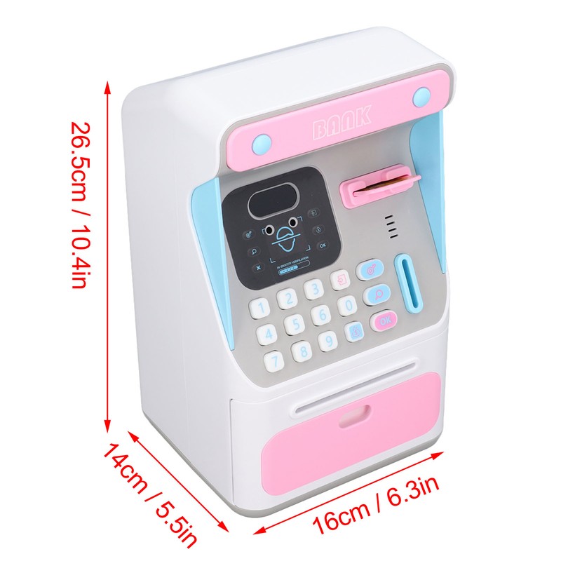 Kids ATM Savings Money Bank Large Capacity Password Safe Face