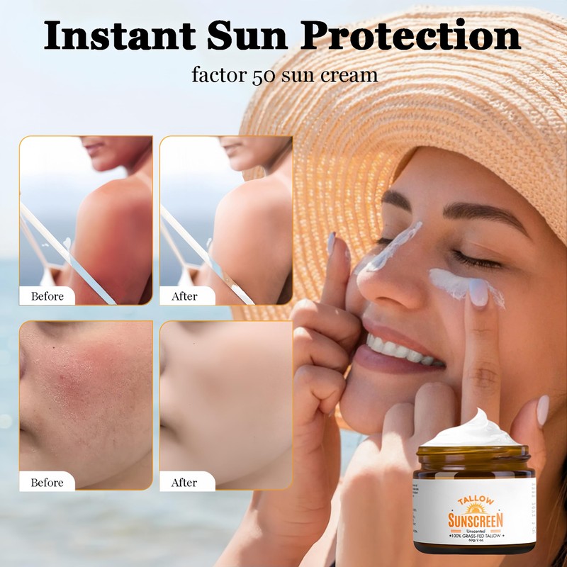 Beef Tallow Sunscreen Spf 50 - Organic Sun Cream 100%