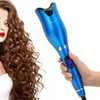 Automatic Curling Iron Wand LED Temperature Display Timer Blue Curling