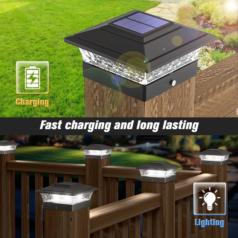 Solar Post Cap Lights Outdoor 12pack, Waterproof Fence Post Lights
