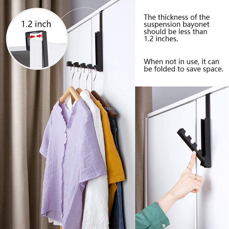 Qanye Foldable Coat Hooks, Foldable Door Coat Hook, Folding Coat