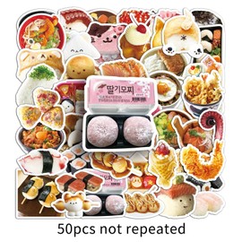 50PCS Japanese Cuisine Stickers for Luggage,Motorcycle,Water Bottle,Bumper,Computer,Bike,Laptop,Scrapbook,Suitcase,Cute Japanese Sushi Food Vinyl Sticker,Adults Girls Decal,Aesthetic Graffiti Decals